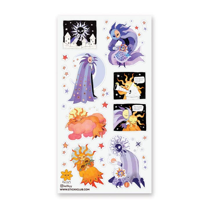 When Day Meets Night Sticker Sheet for wholesale by STICKII