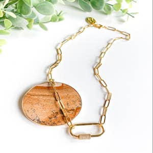 Black cord lobster clasp charm catcher necklace, Jennifer Dahl Designs