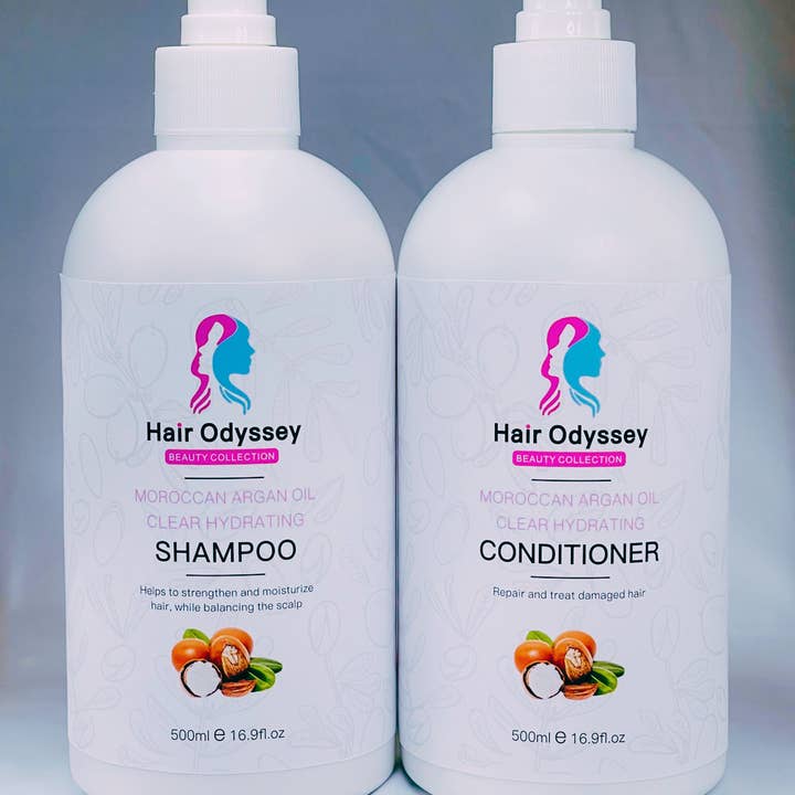 H.O.B.C. Moroccan Argan Oil/Tea Tree Shampoo and Conditioner for wholesale by Hair Odyssey Beauty Collection (H.O.B.C.)