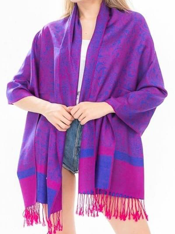 Färgad Paisley Pashmina Omslagssjal för wholesale av Cap Zone