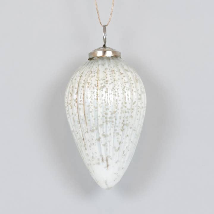 Adams & Co. - Wholesale Ornament Set - 71334 - 3x3 wh glass ornaments s/3 Christmas Decor SUNDARA