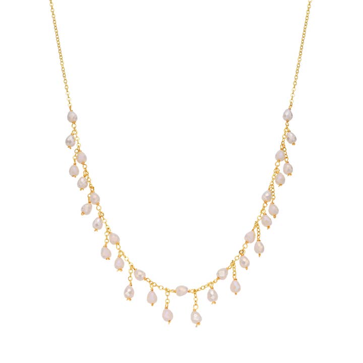 Collar Luxenter de Cristal Blanco acabado en oro amarillo de 18k - Fyre para venta al por mayor de Luxenter