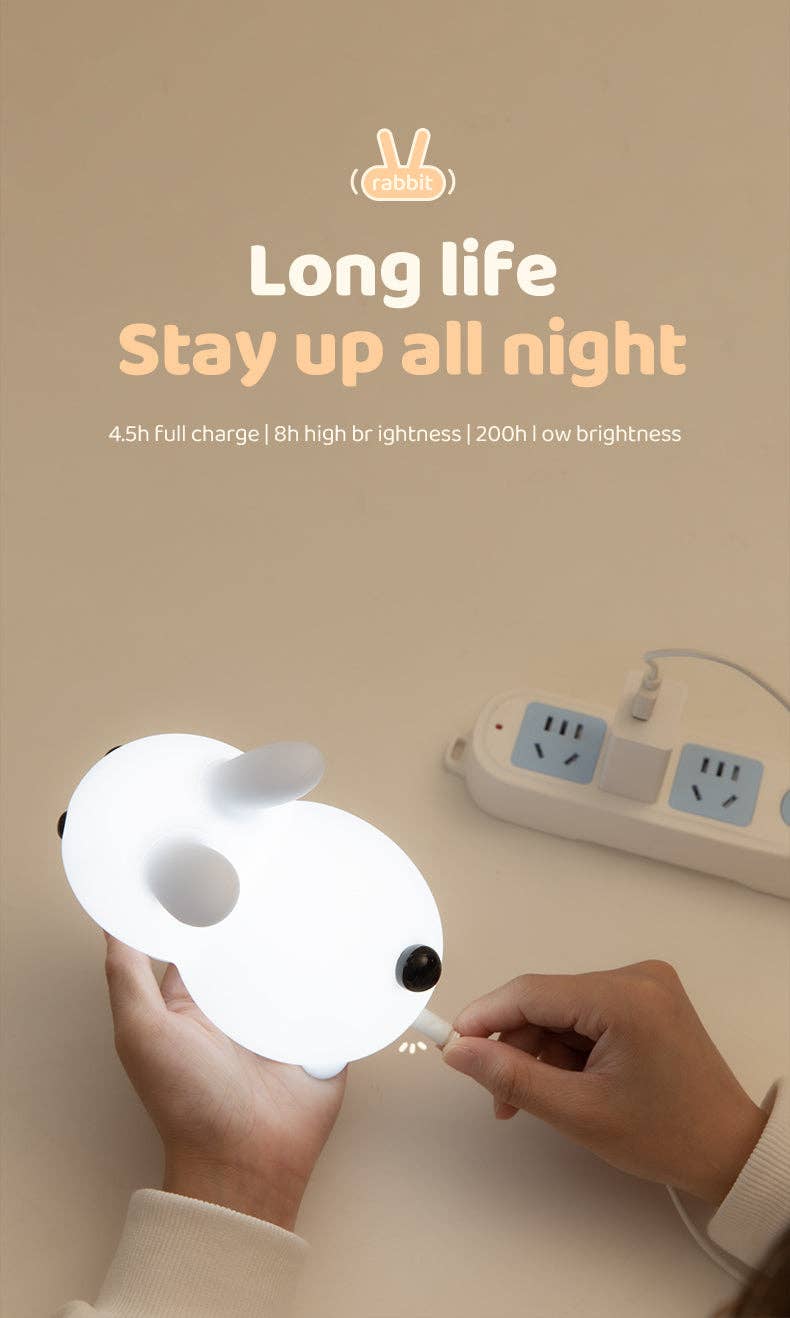 VIGOR – wholesale Night light – Child & baby – Perfect Gift Jade bunny Sleeping lamp light up silicone anim15