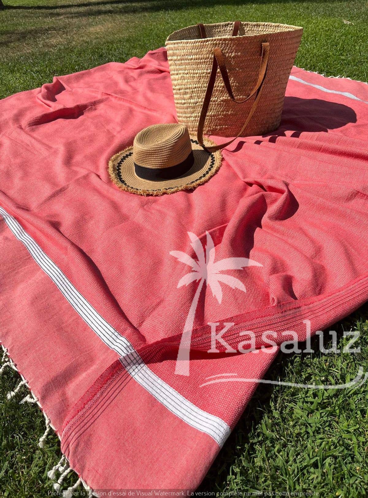 KASALUZ - Wholesale Beach Towel - Fouta Bohemia XL Coral 200 x 200 cm 100% cotton1