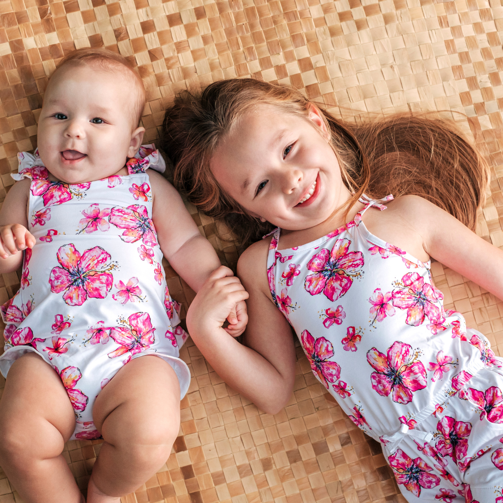 Coco Moon - Vendita all'ingrosso Pagliaccetto - Bambini - Pagliaccetto in Bambù con Volant Hibiscus Kiss2