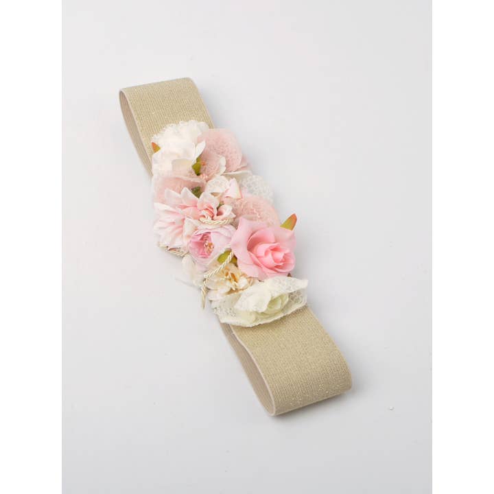 Light pink floral belt for wholesale on Faire