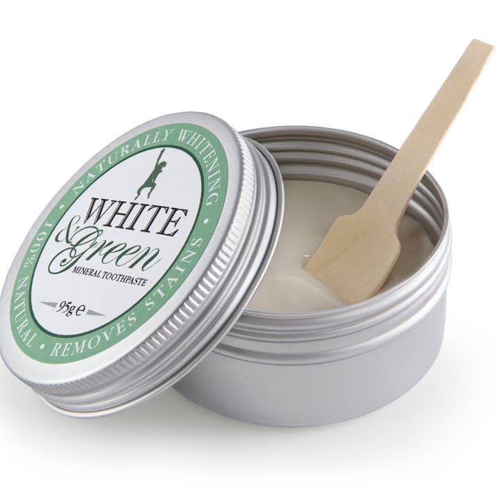 White & Green Mineral Toothpaste - COSMOS ORGANIC for wholesale by The Green Woman