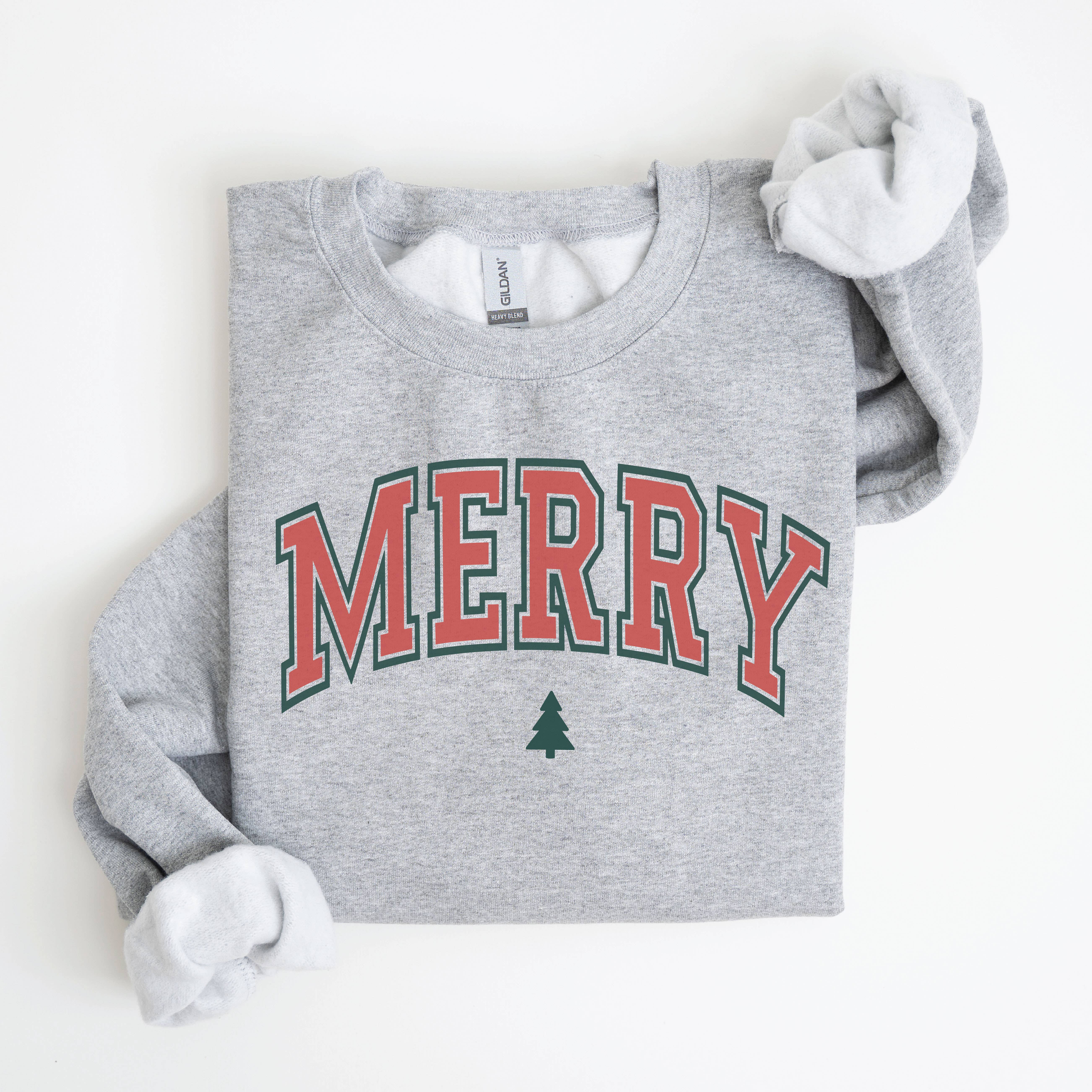 P E T I T R U E - Wholesale Graphic Sweatshirt - Women's - Christmas Sweatshirt MERRY Holiday Crewneck Sweaters1