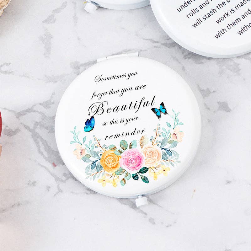 Dipped Shop - Wholesale Compact Mirror - White Letter Mini Portable Makeup Mirror DP25F4115