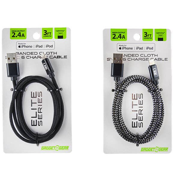 GADGET GEAR USB-TO-LIGHTNING 3FT CHARGING CABLE- 3/PACK for wholesale by Novelty Brands