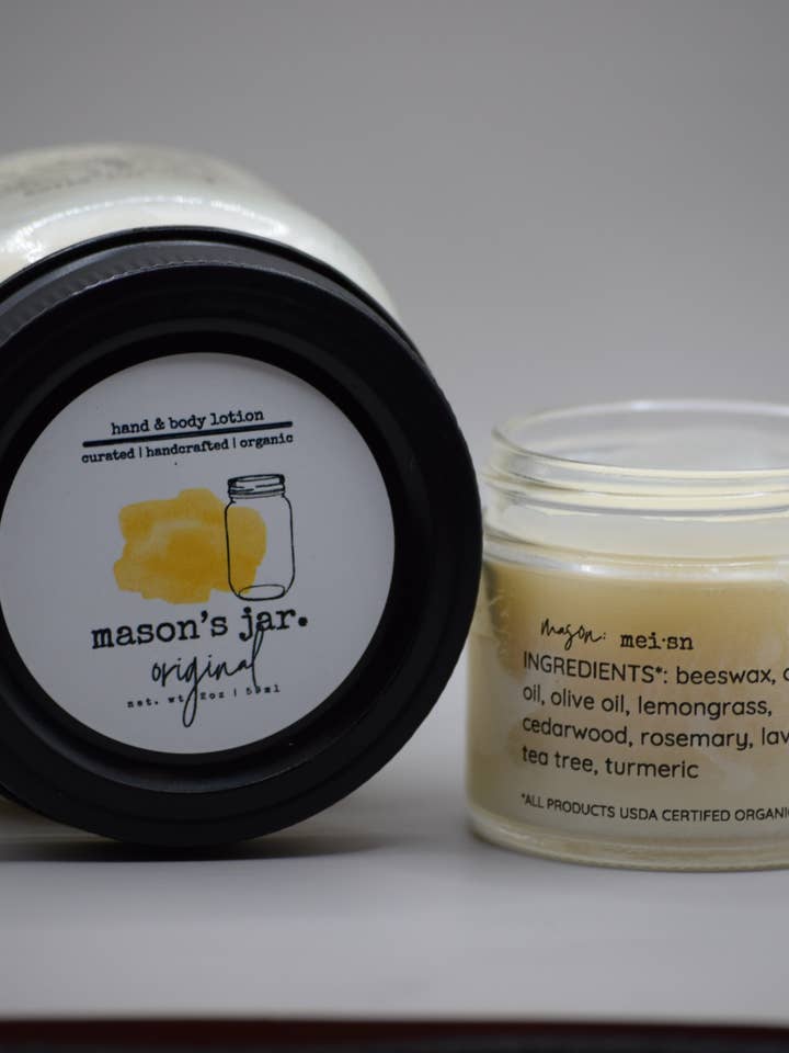 Lotion originale de 8 oz pour la vente par mason’s jar.