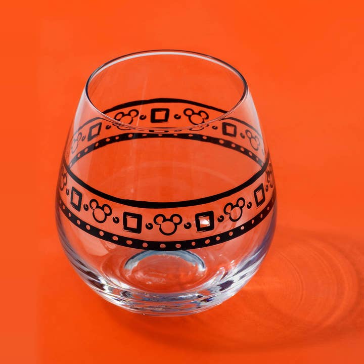 JoyJolt - Wholesale Wine Glass - Disney Geo Picnic Mickey Mouse Stemless Wine Glasses