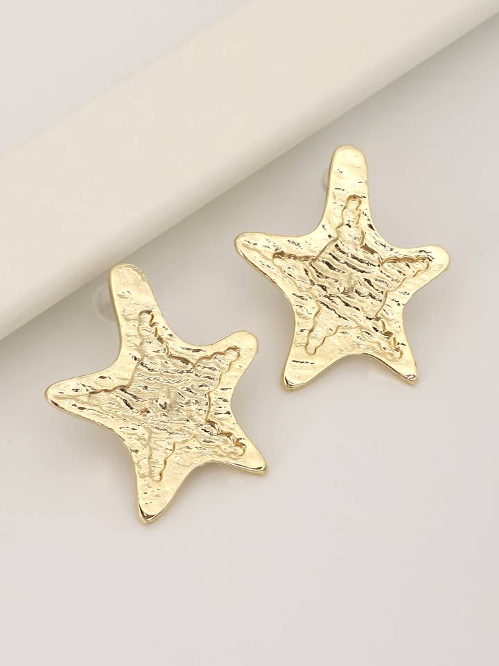 Vergoldete Stern Damenohrringe für den Großhandel von BUBU BY TEKIN SHOP