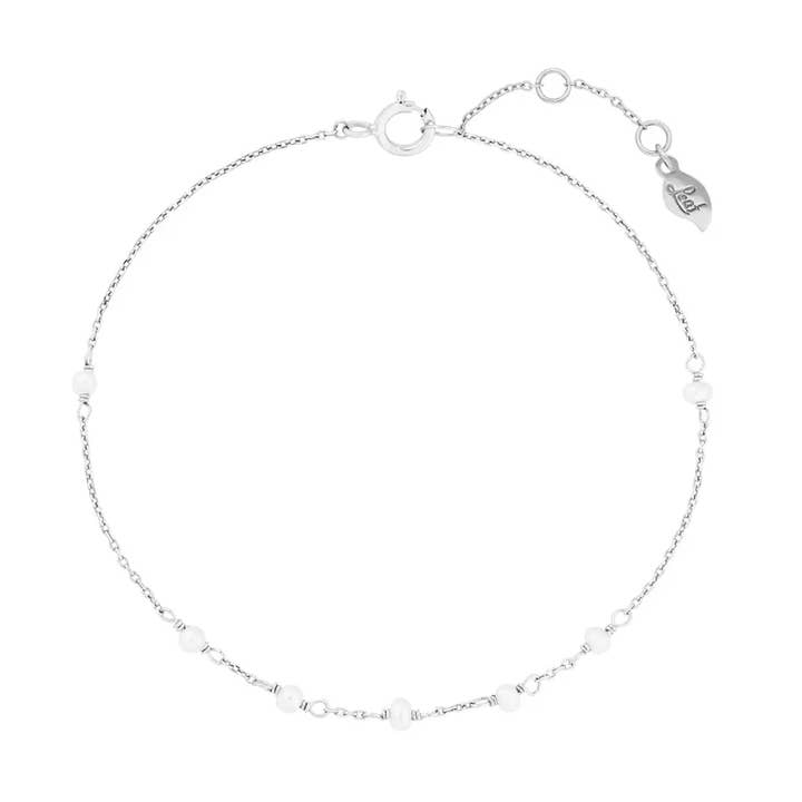 Bracciale White Pearls, 14 K oro bianco per la vendita all'ingrosso da parte di Leaf Jewelry
