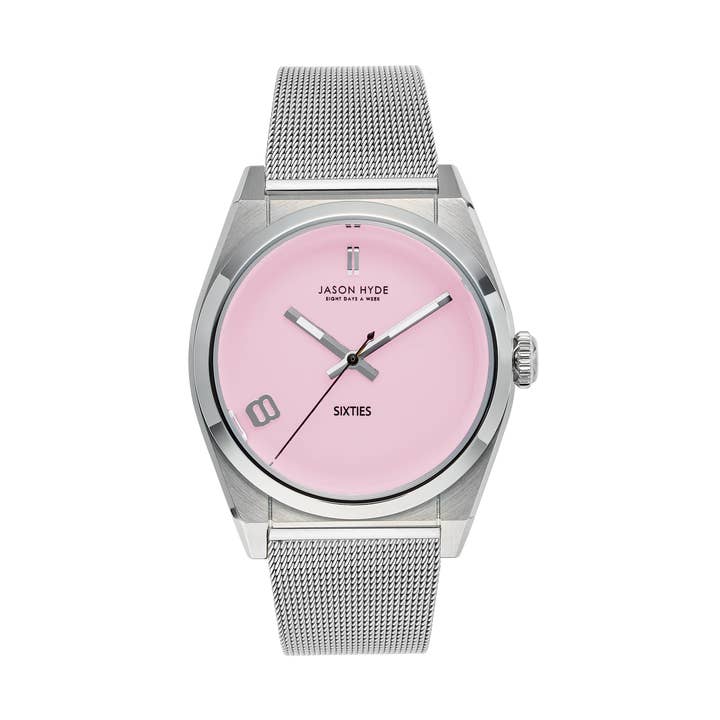 #SIXTY EIGHT | 34 MM WATCH LIGHT PINK DIAL - MESH STRAP for wholesale by JASON HYDE