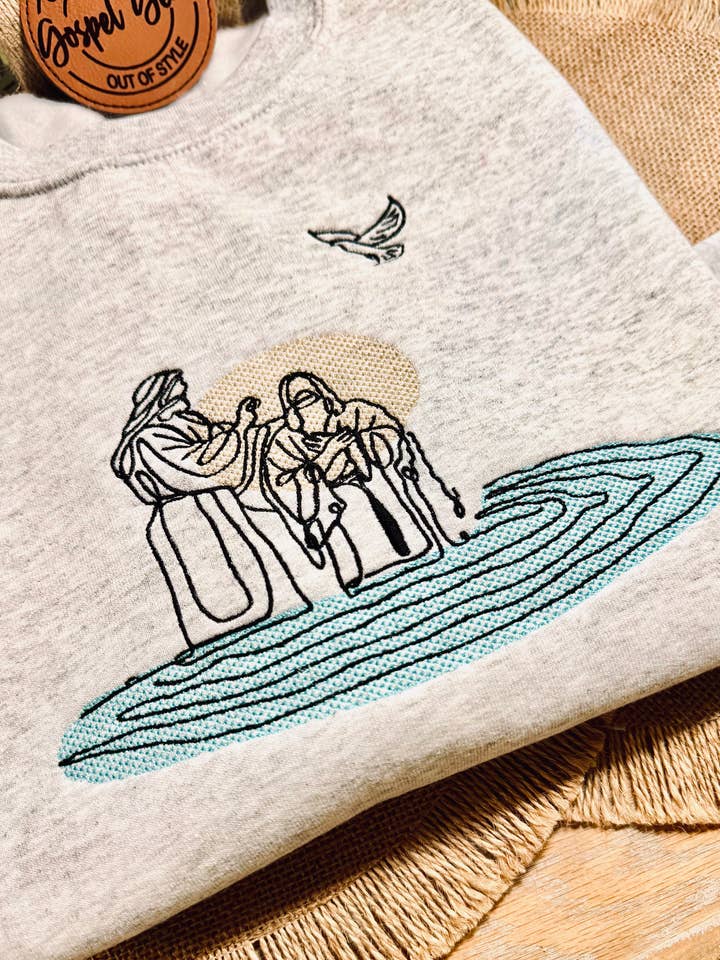 A Camisa Bordada do Batismo de Jesus por atacado de Gospel Gear Co