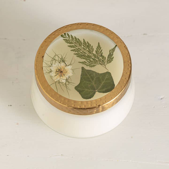 Rosy Rings - Wholesale Jar/Filled Candle - Forest Large Pressed Floral Candle