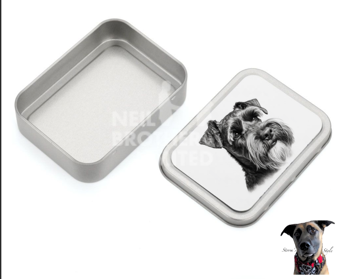 Storms Style - Vente Bocal à friandises – chien - Boîte à friandises en métal pour petit chien noir et gris - de nombreuses races43