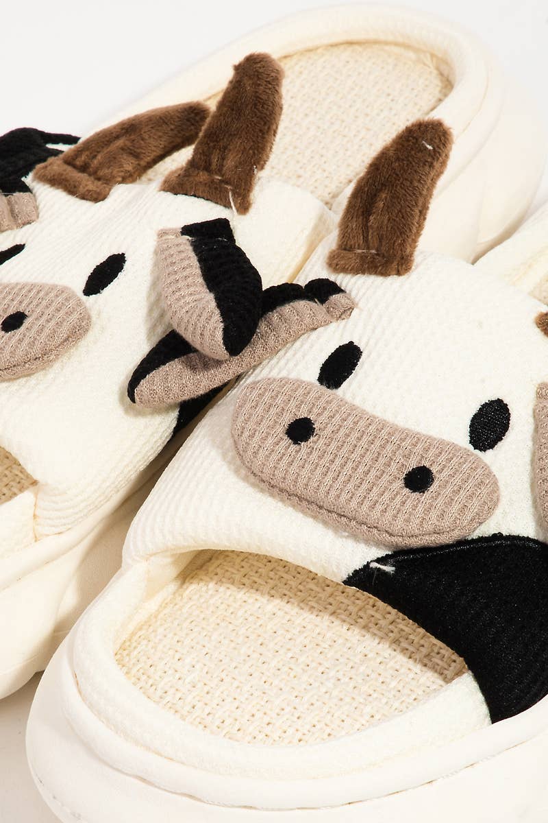 Collections by Fame Accessories – Engroshandel Slippers - Dame – Søde ko hjemmesko1