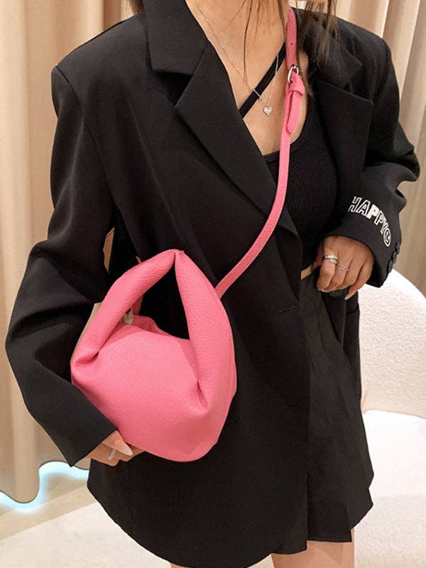 Sheer Trend - Wholesale Crossbody Bag - Women's - Adjustable Pleated Pockets Solid Color Crossbody Handbags4