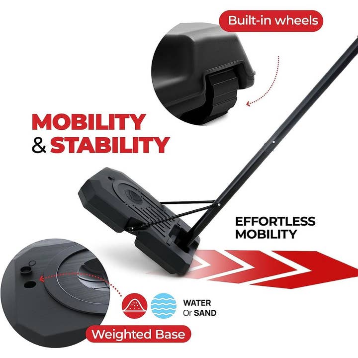 Play22 - Wholesale Sporting Accessories - Portable Basketball Hoop 10 ft Adjustable 44in2