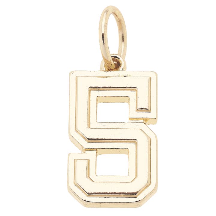 Canvas Style - Wholesale Individual Charm/Pendant - Number Charm in Shiny Gold6