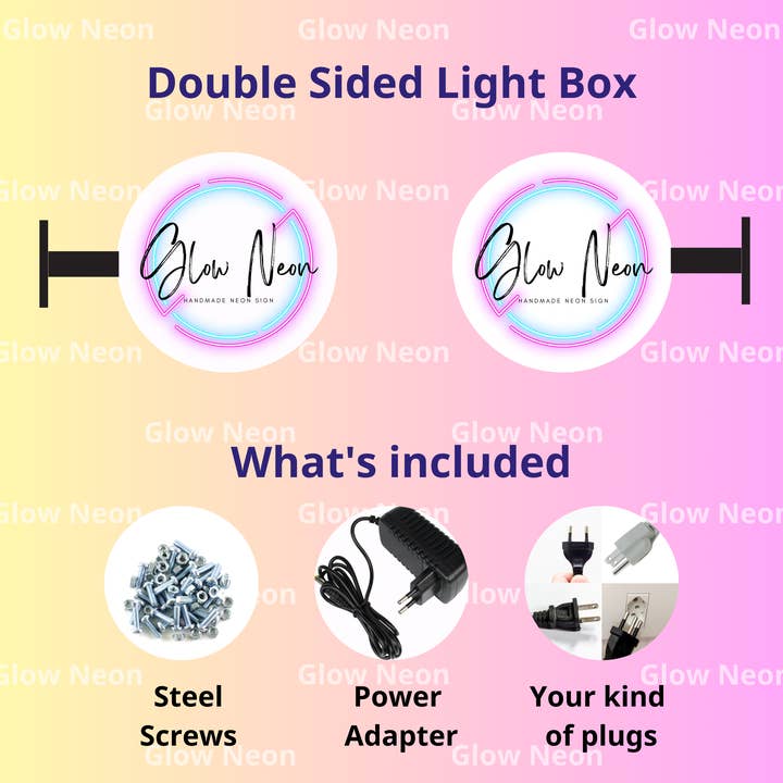 Glow Neon - Wholesale Neon Sign - Double-sides Light Box Signboard Storefront