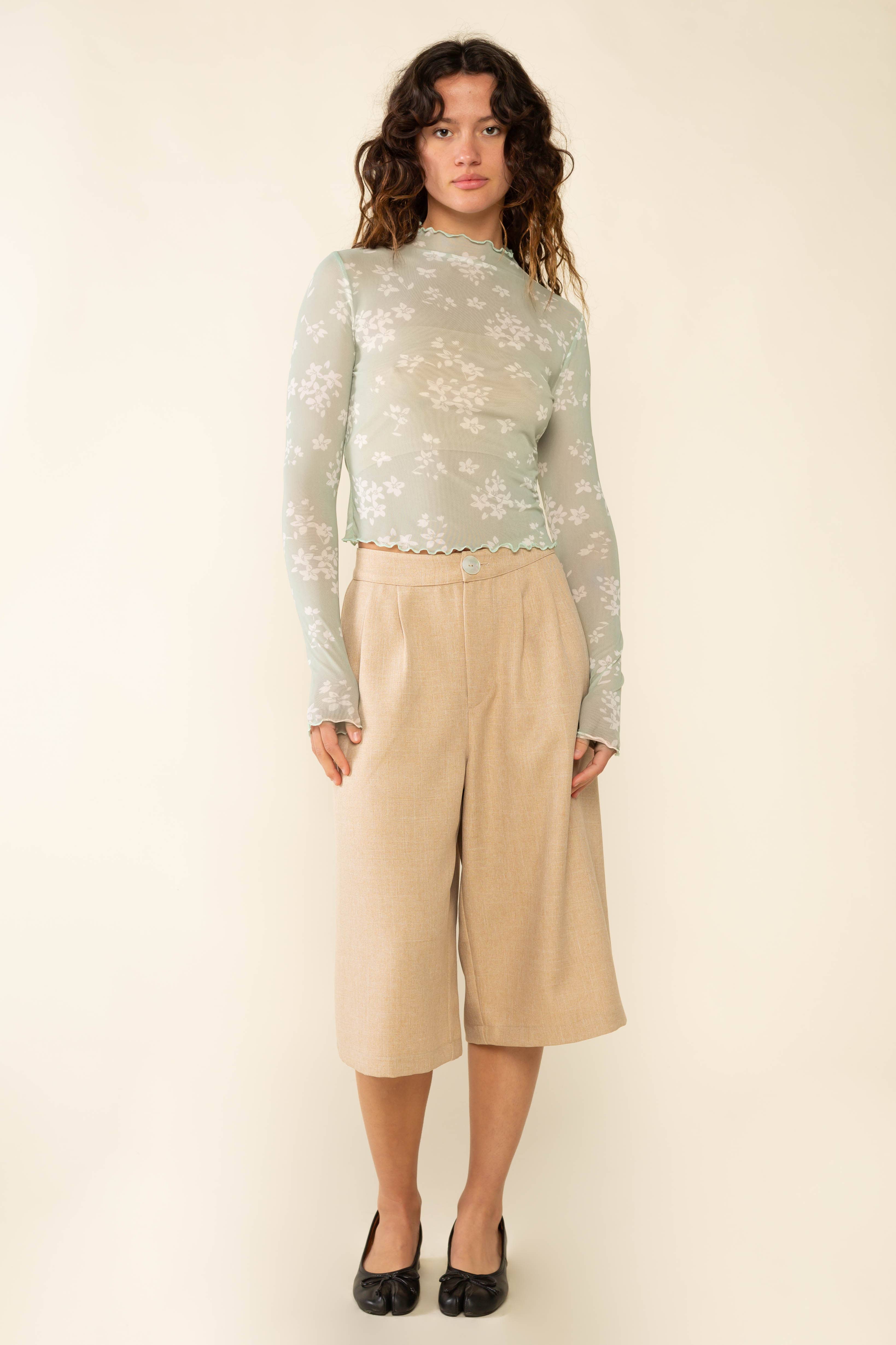 NLT - Wholesale Blouse - Women's - Ivy Mock Neck Floral Mesh Top6