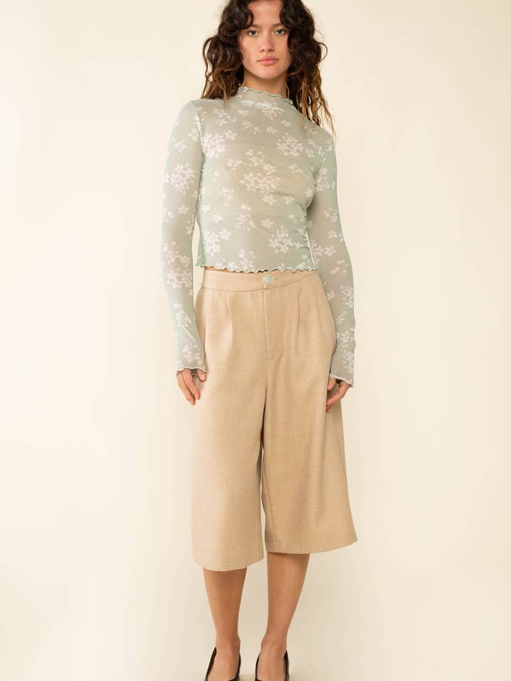 NLT - Wholesale Blouse - Women's - Ivy Mock Neck Floral Mesh Top6