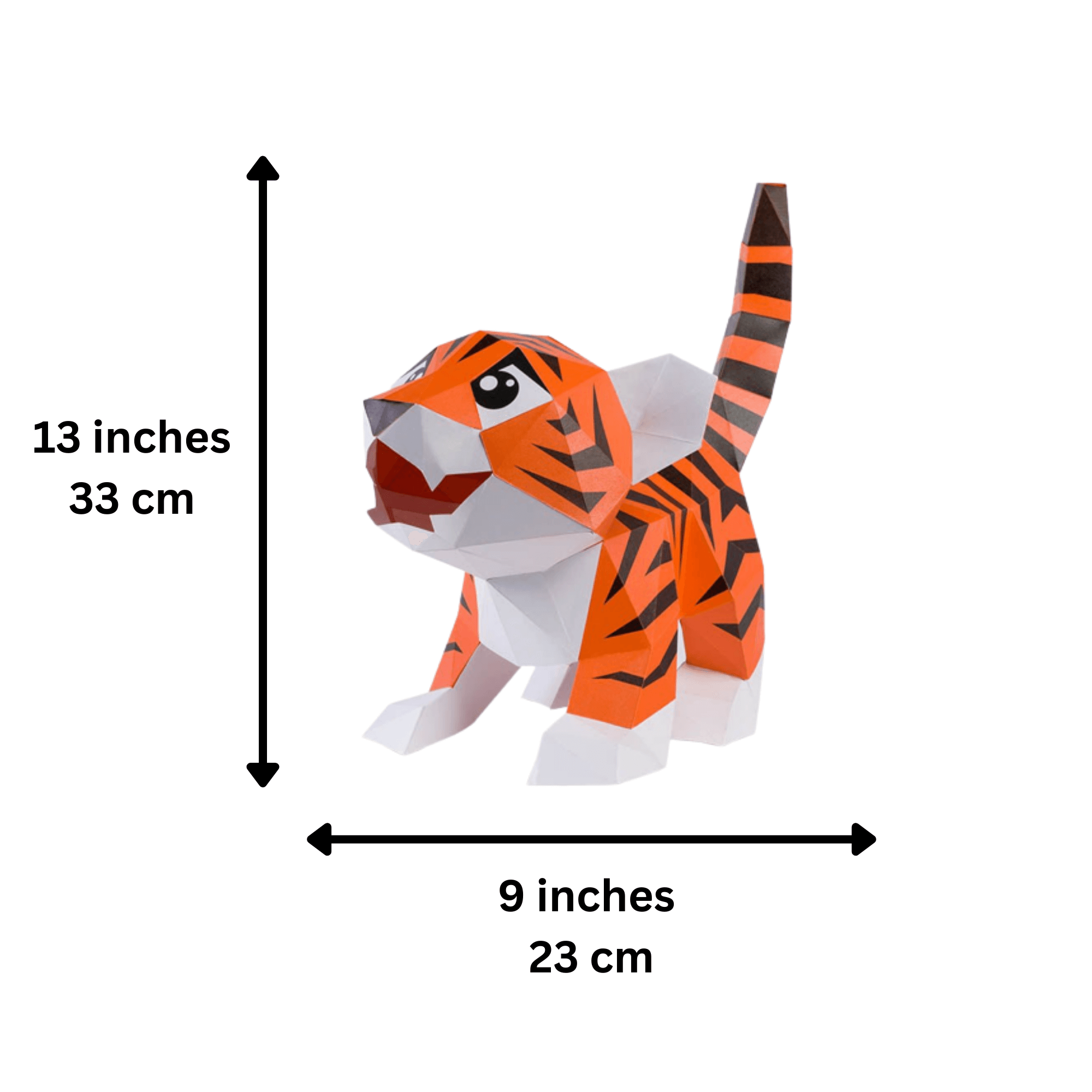 PAPERCRAFT WORLD - Vente Kit de bricolage - Modèle origami à double usage Baby Tiger, lampe animalière15