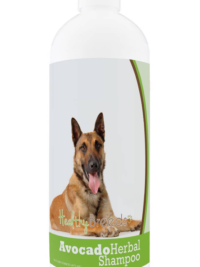Belgian Malinois Avocado Herbal Dog Shampoo 16 oz for wholesale by Healthy Breeds