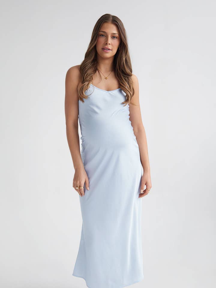 THE “EVERYTHING” SLIP DRESS / PALE BLUE for wholesale by LO+JAYNE