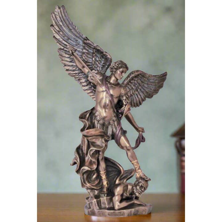 Goldscheider of Vienna - Wholesale Decorative Figurine - St. Michael Statue in Cold Cast Bronze 14.5"1