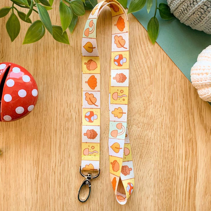 Autumnal Patchwork - Lanyard for wholesale by Laurel Mae Art