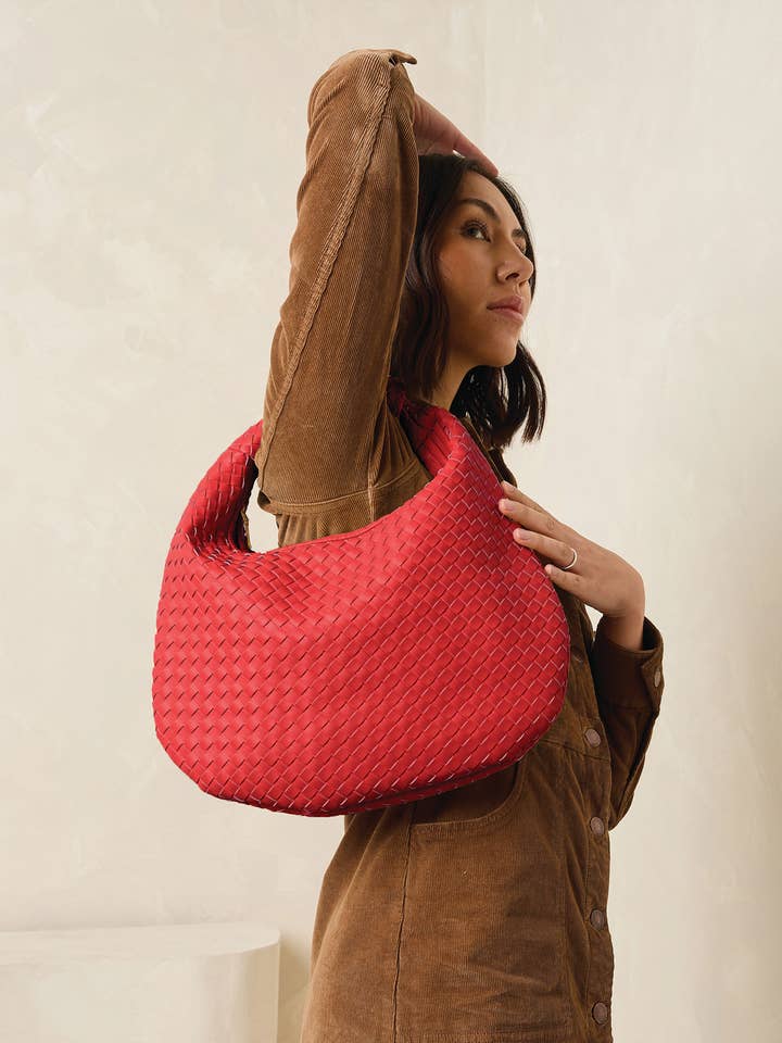 Bolsa Hobo Valentina Trançada com Alça Nó - M2522 por atacado de Jen & Co.