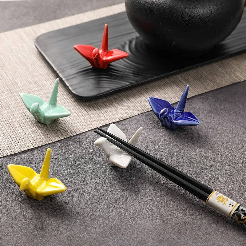 Gohobi （We cover U.S. import duties） - Wholesale Chopsticks - Gohobi A Set of 5 Pairs of Swan Wooden Chopsticks and Rests1