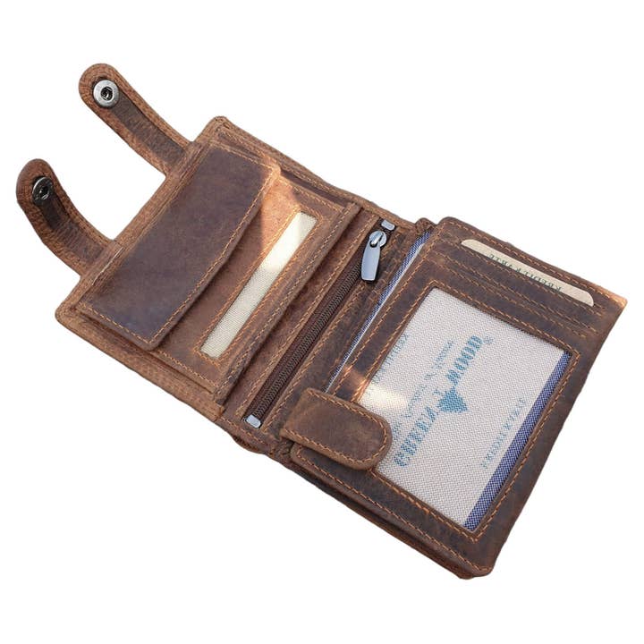 Greenwood - Wholesale Wallet - Unisex - Elon men's biker wallet with chain leather RFID wallet women6