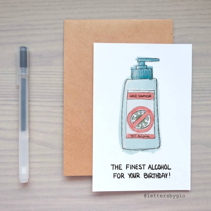 Pandemic Birthday Greeting Card for wholesale by Lettersbygio