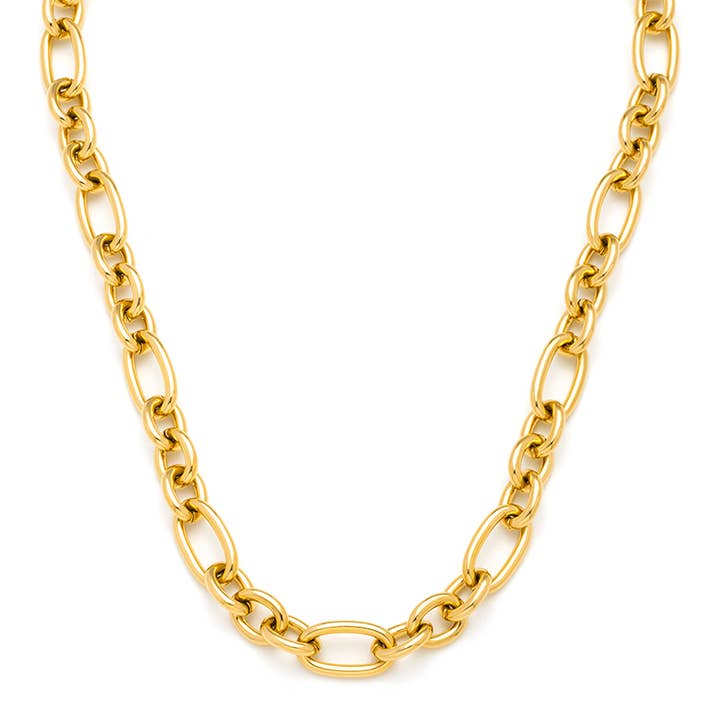 Steel necklace, large chain, gourmette, lobster clasp for wholesale by Bijoux 7bis