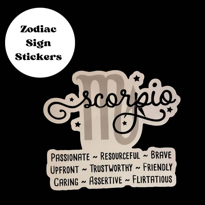 Scorpio Zodiac Waterproof Sticker for wholesale by She Knows the Deal