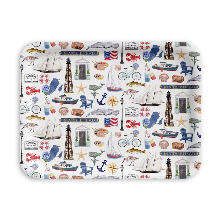 Marblehead pour toujours ! Plateau de service : trois tailles pour la vente par The Muddy Dog