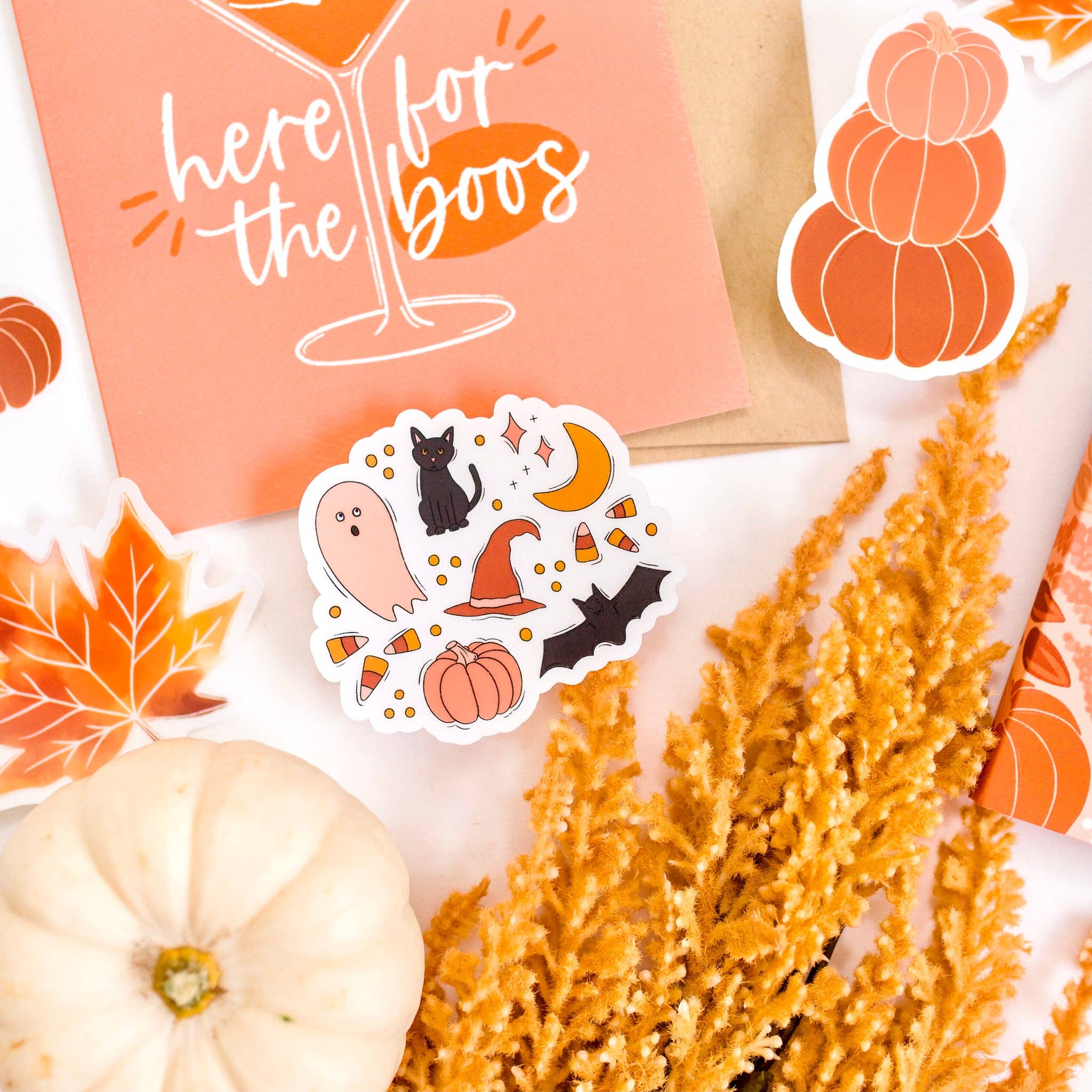 Elyse Breanne Design - Wholesale Sticker - Heldere Halloween Favorieten Sticker, 3x3 in. | Herfst4