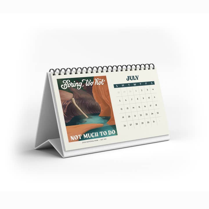 Amber Share | Subpar Parks - Wholesale Calendar - Subpar Parks 2026 Illustrated National Parks Desk Calendar7