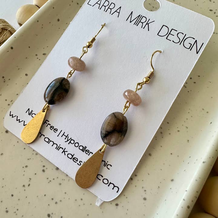 Fig Jade & Jasper Earrings for wholesale by Larra Mirk Design