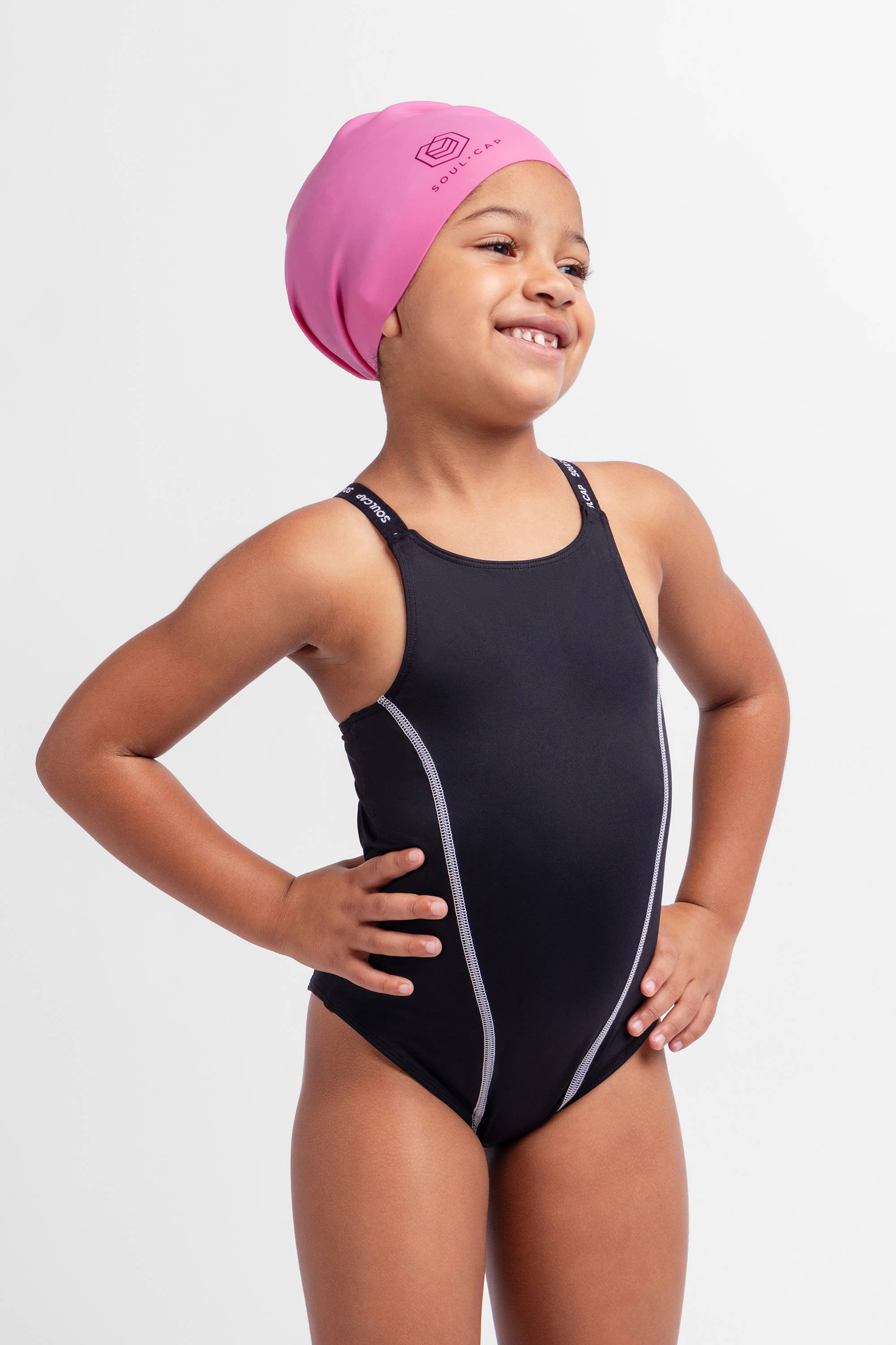 SOUL CAP - Wholesale Swim Cap - Kids & Baby - Kids Voluminous Swim Cap - Long, Curly & Big Hair25