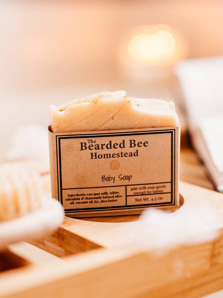 Baby Soap for wholesale by The Bearded Bee Homestead