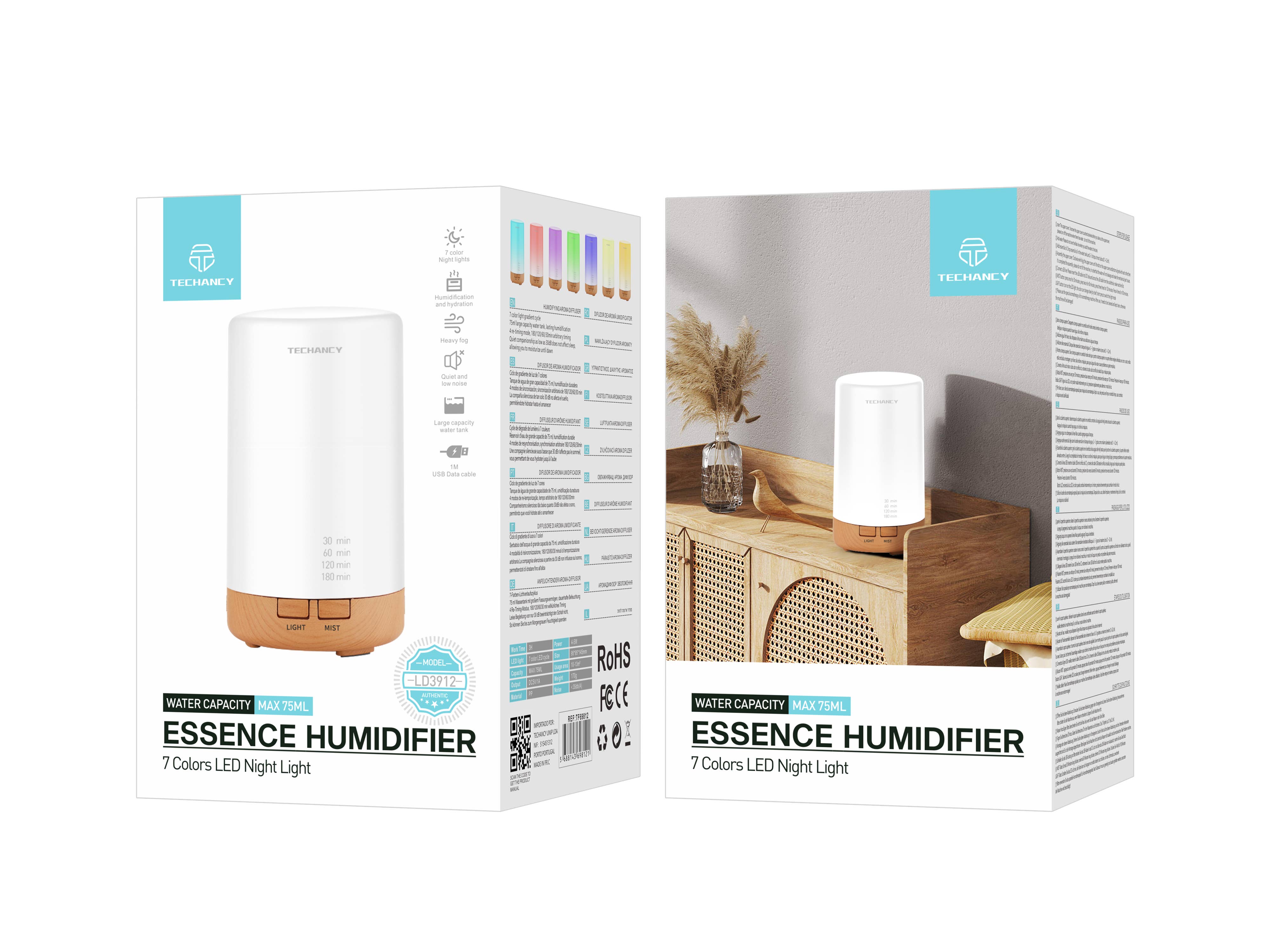 TECHANCY - Wholesale Electronic Diffuser - TECHANCY Oil Diffuser Humidifier 75ML2