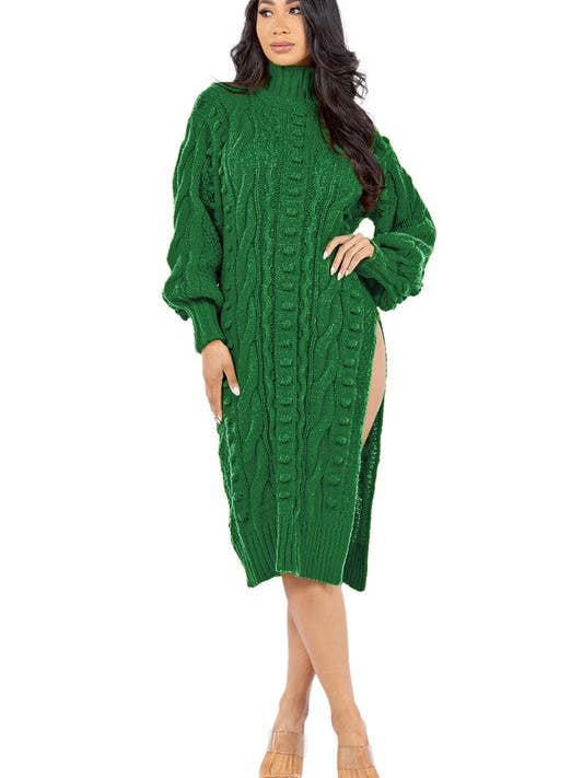 grün DAMENMODE PULLOVERKLEID für den Großhandel auf Faire4