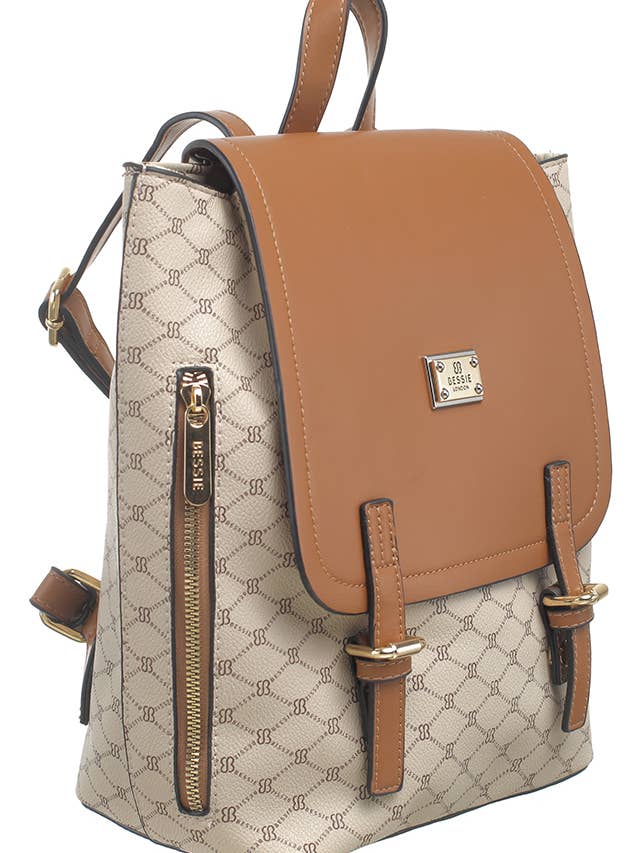 MONOGRAM FLAP BACKPACK for wholesale by Bessie London
