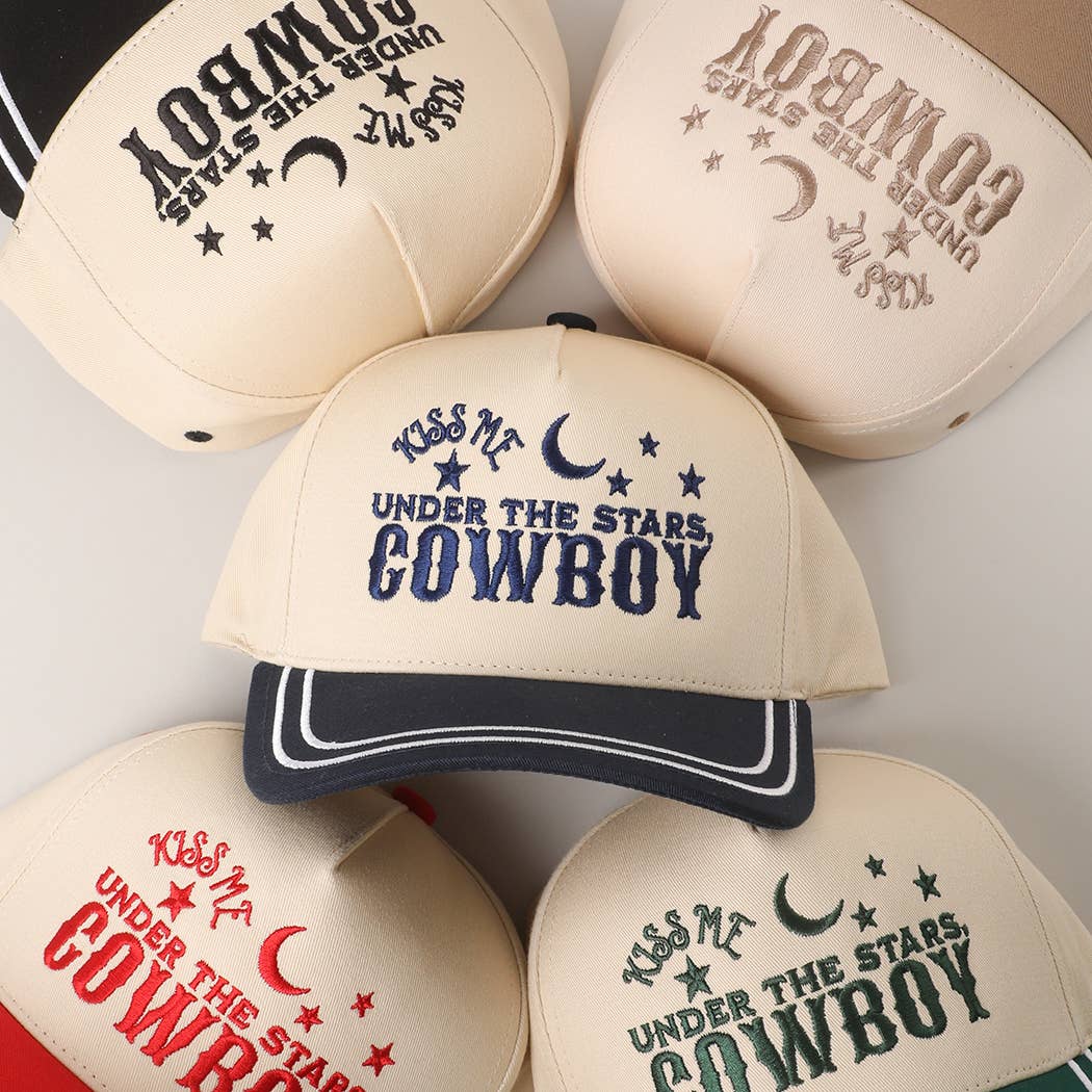 Fashion City - Vendita all'ingrosso Cappellino  da camionista - Unisex - Cappellino da camionista ricamato "Baciami sotto le stelle"5